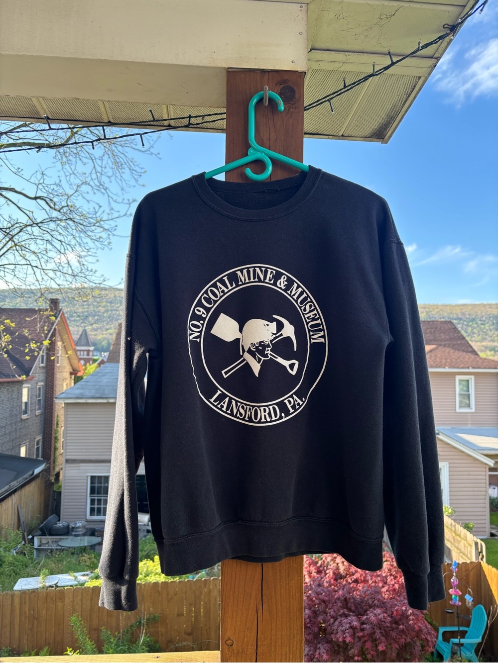 Vintage No. 9 Coal Mine & Museum Lansford, PA Black Crewneck Sweatshirt